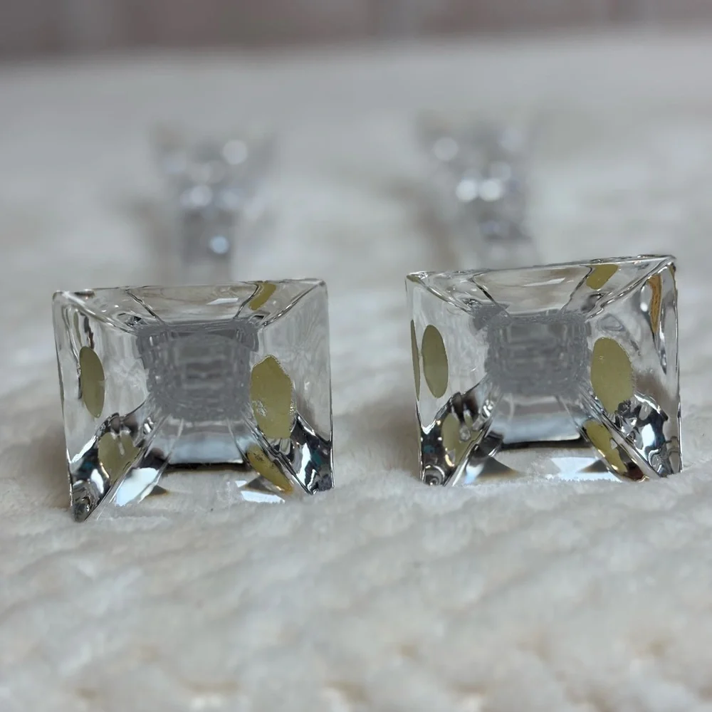 Elegant Crystal Candle Holders Bleikristall 24% Lead Crystal Candlesticks (2)